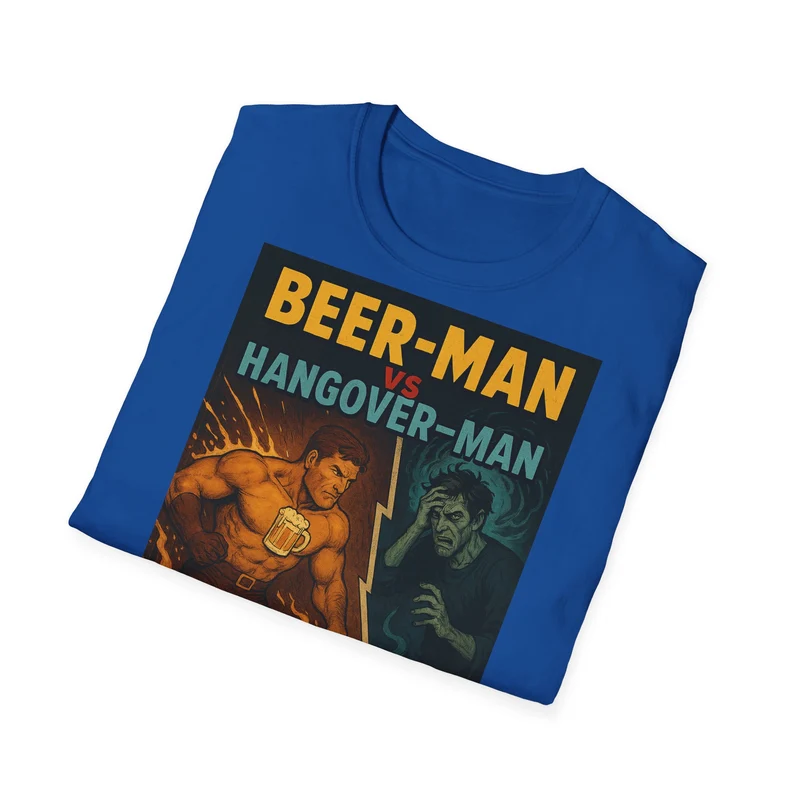 Unisex Softstyle T-Shirt - Beer-Man vs Hang-Over Man