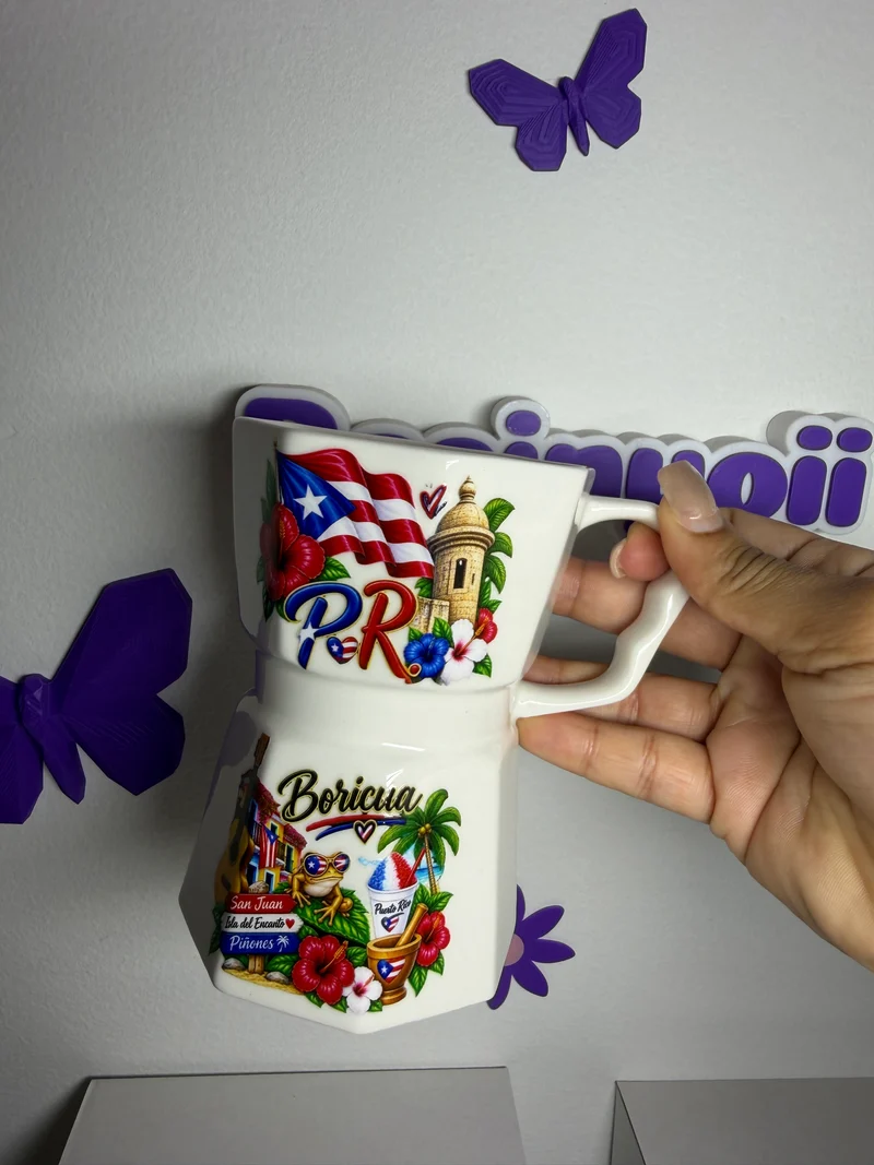 Taza estilo cafetera 12 oz Puerto Rico!