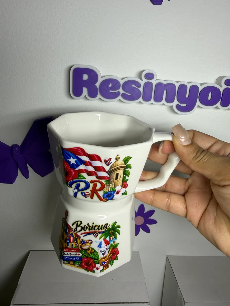 Taza estilo cafetera 12 oz Puerto Rico!