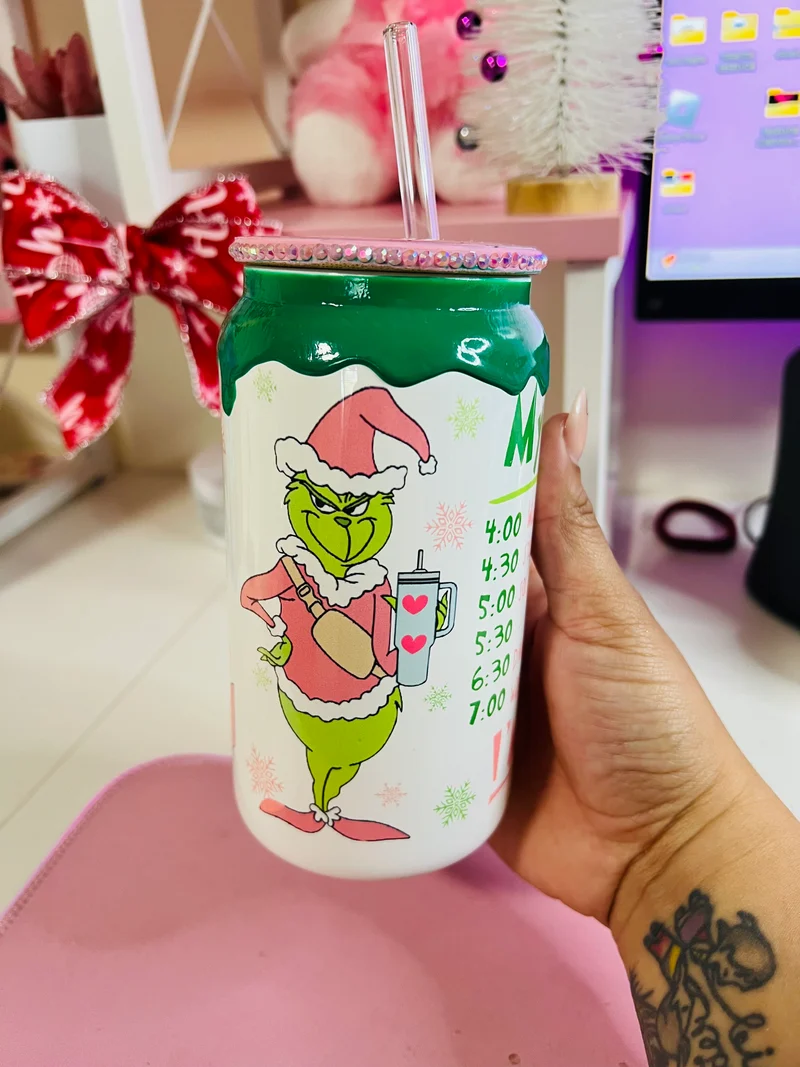 Christmas grinch, Glass can!!
