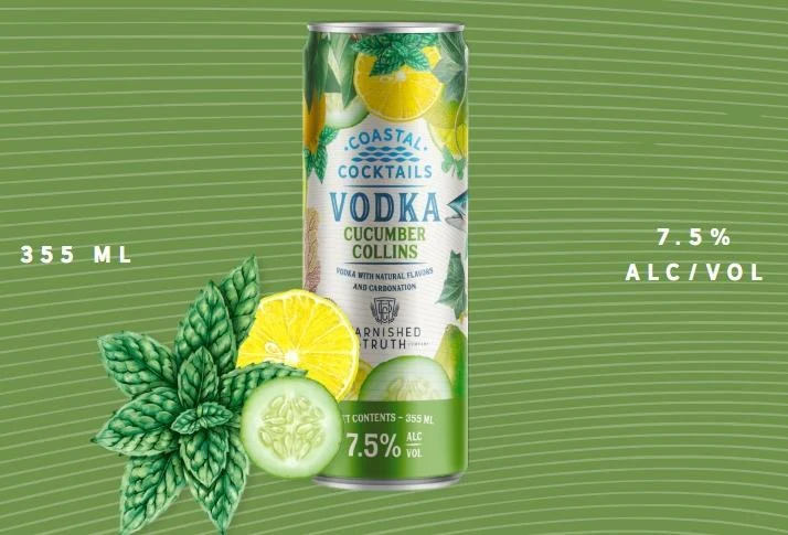 Cocktail Coastal Cocktails 4pk Vodka Cucumber Collins