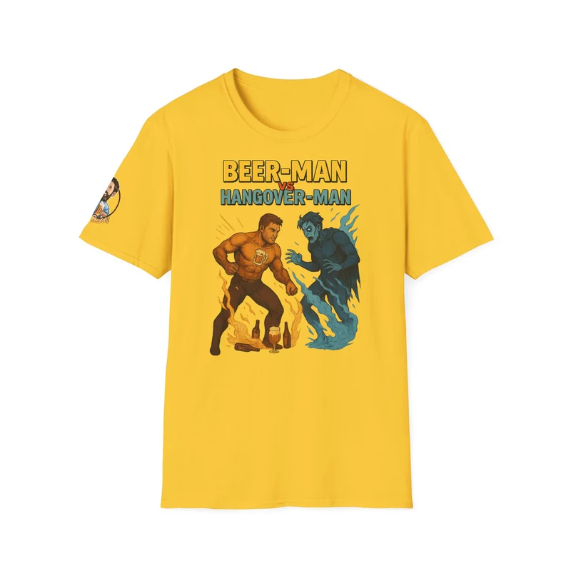 Unisex Softstyle T-Shirt - Beer-Man vs Hangover Man