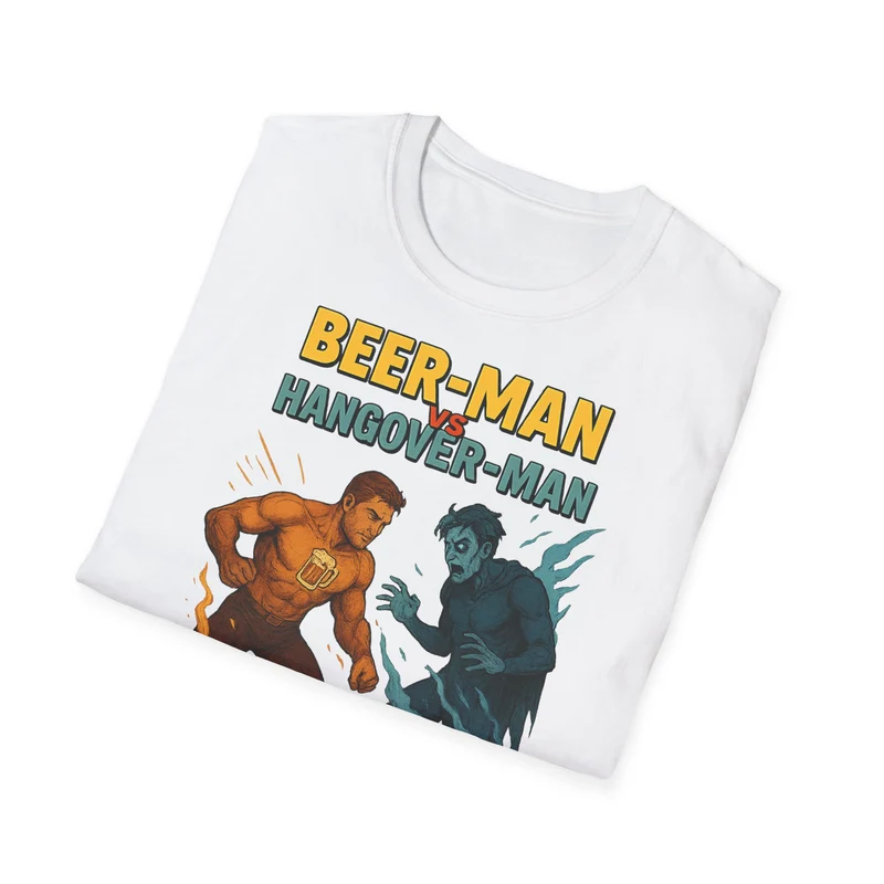 Unisex Softstyle T-Shirt - Beer-Man vs Hangover Man