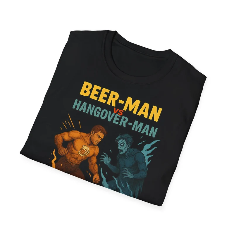 Unisex Softstyle T-Shirt - Beer-Man vs Hangover Man