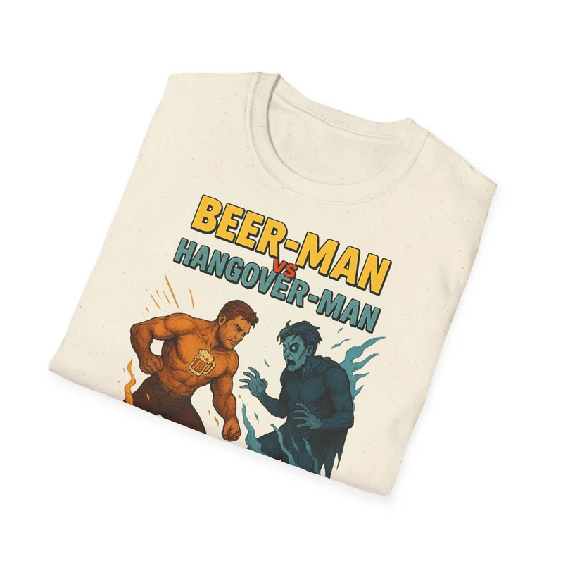 Unisex Softstyle T-Shirt - Beer-Man vs Hangover Man