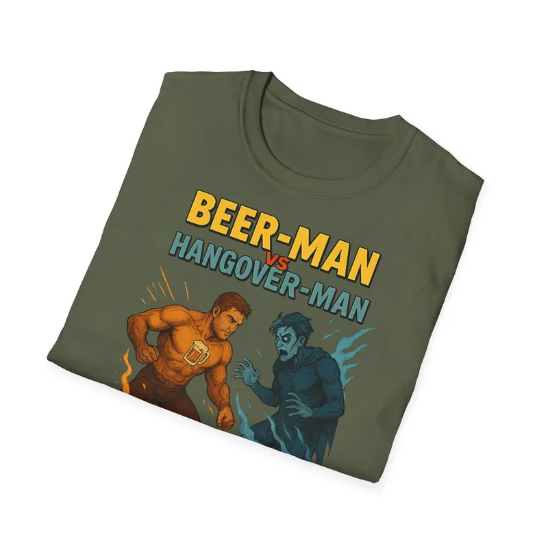 Unisex Softstyle T-Shirt - Beer-Man vs Hangover Man