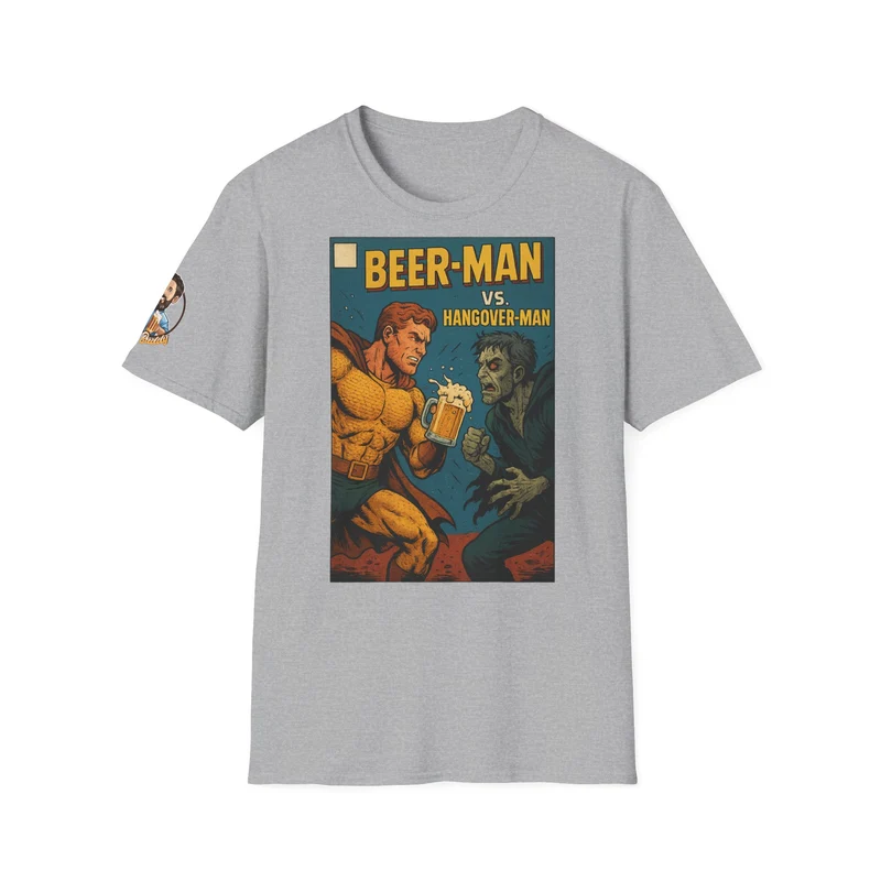 Unisex Softstyle T-Shirt - Beer-Man vs. Hangover Man Cover Style