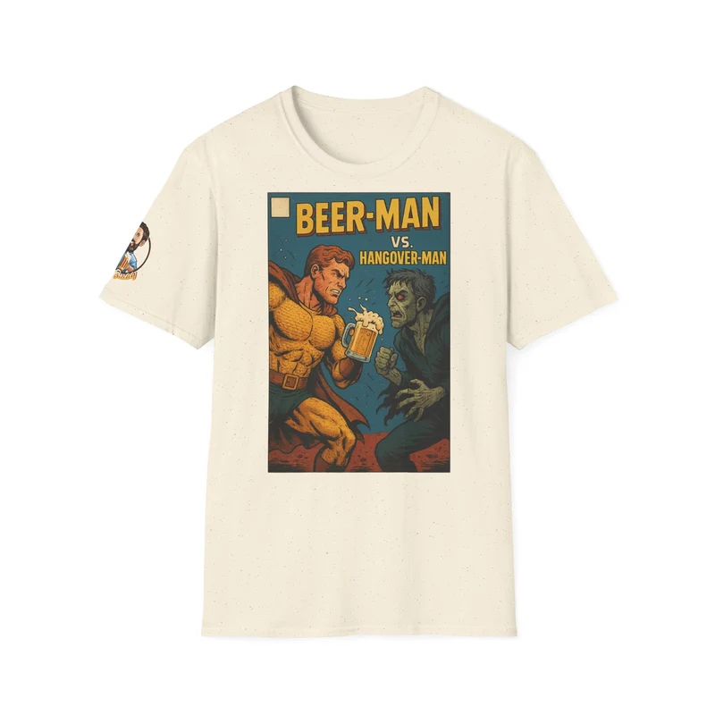 Unisex Softstyle T-Shirt - Beer-Man vs. Hangover Man Cover Style