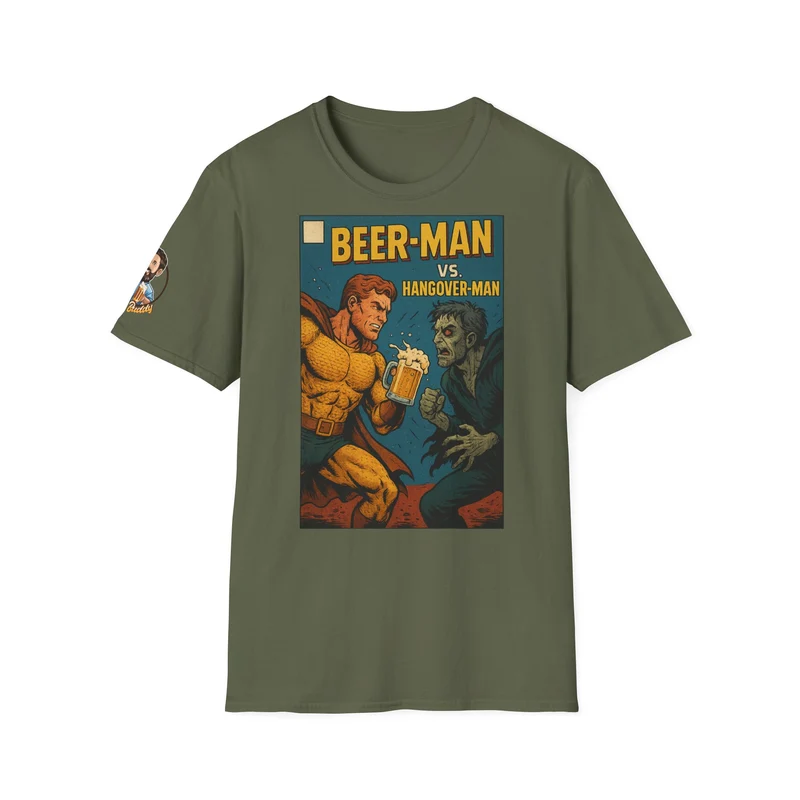 Unisex Softstyle T-Shirt - Beer-Man vs. Hangover Man Cover Style