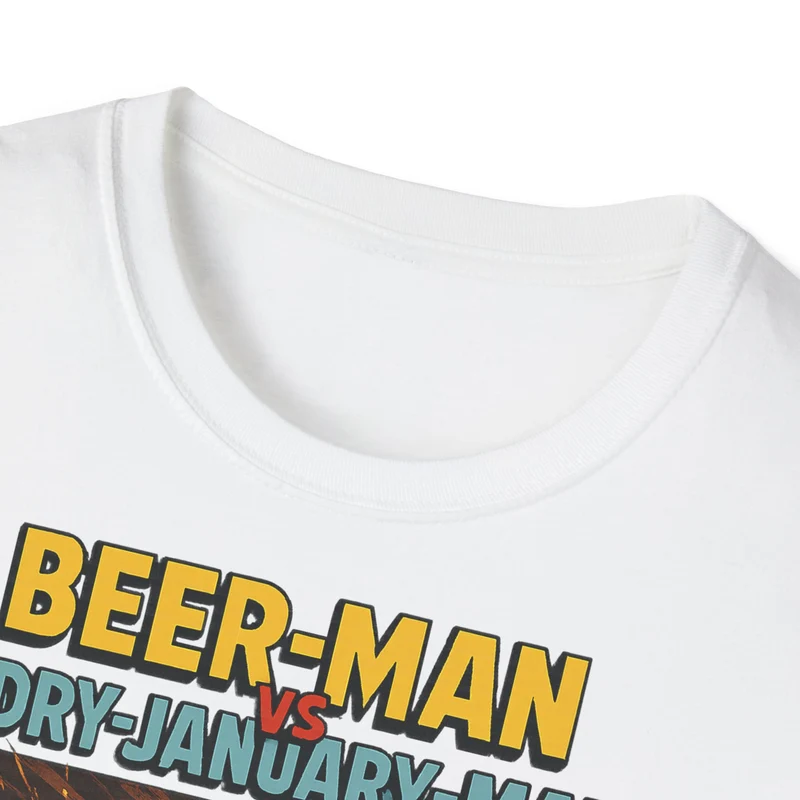 Unisex Softstyle T-Shirt: Beer-Man vs Dry-January Man
