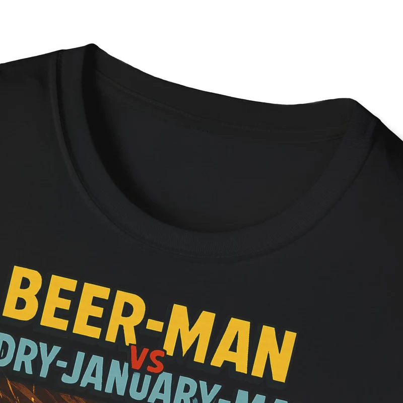 Unisex Softstyle T-Shirt: Beer-Man vs Dry-January Man