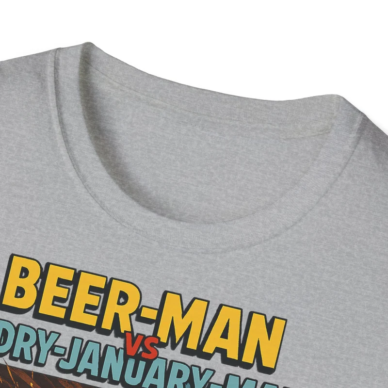 Unisex Softstyle T-Shirt: Beer-Man vs Dry-January Man