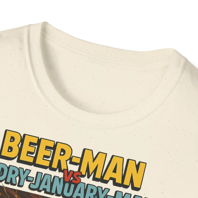 Unisex Softstyle T-Shirt: Beer-Man vs Dry-January Man