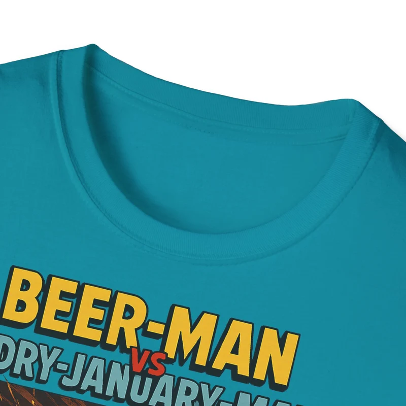 Unisex Softstyle T-Shirt: Beer-Man vs Dry-January Man