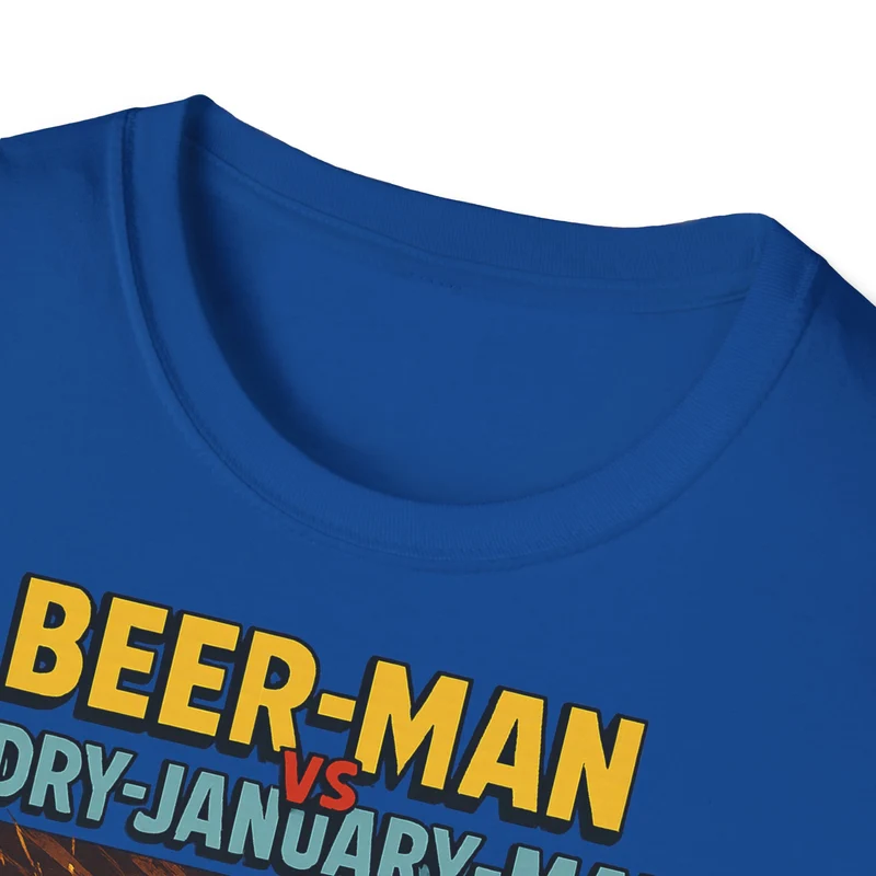 Unisex Softstyle T-Shirt: Beer-Man vs Dry-January Man