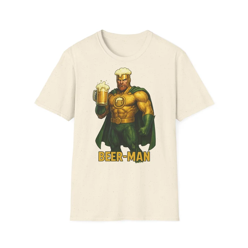 Unisex Softstyle T-Shirt - Beer-Man Superhero