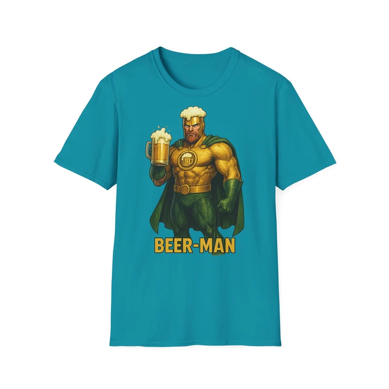 Unisex Softstyle T-Shirt - Beer-Man Superhero