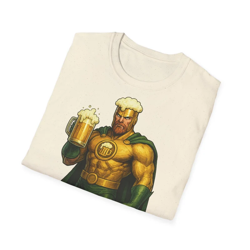 Unisex Softstyle T-Shirt - Beer-Man Superhero