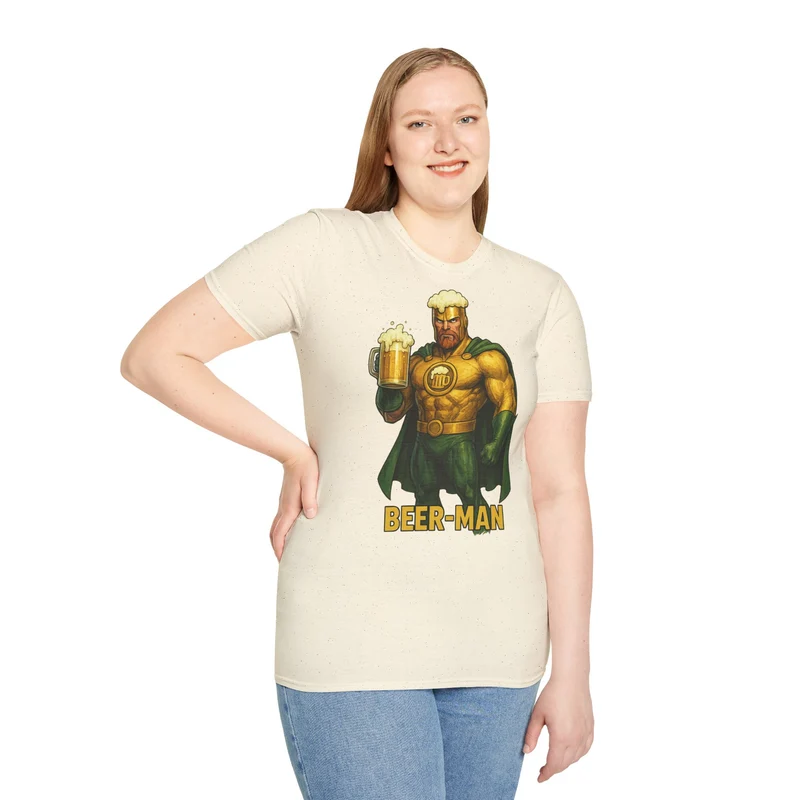 Unisex Softstyle T-Shirt - Beer-Man Superhero