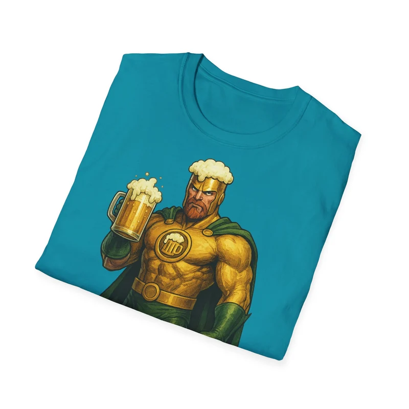 Unisex Softstyle T-Shirt - Beer-Man Superhero