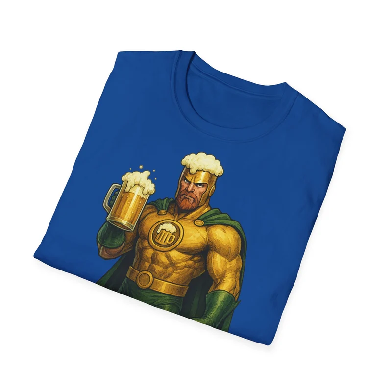 Unisex Softstyle T-Shirt - Beer-Man Superhero