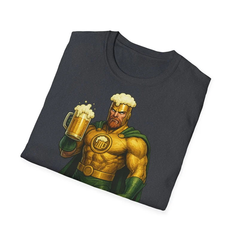 Unisex Softstyle T-Shirt - Beer-Man Superhero