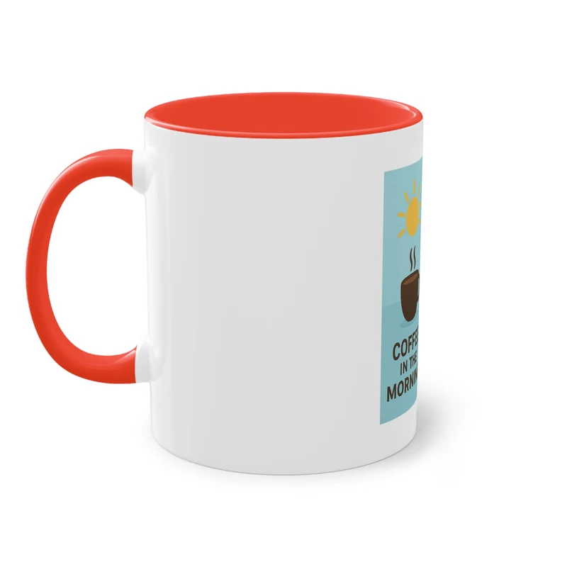 Tweekleurige koffietas: Koffie in de ochtend, bier in de avond.