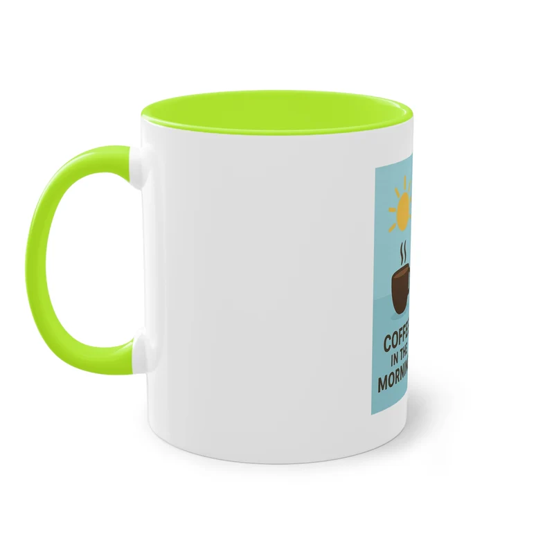 Tweekleurige koffietas: Koffie in de ochtend, bier in de avond.