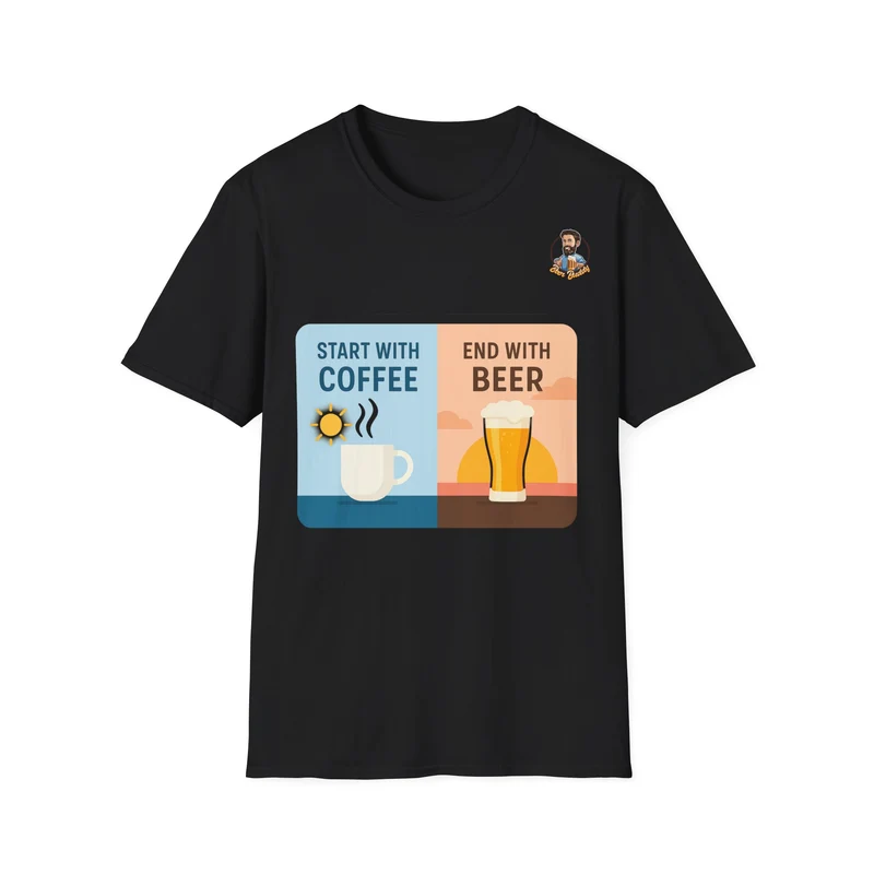 Unisex Softstyle T-Shirt - Start With Coffee End With Beer