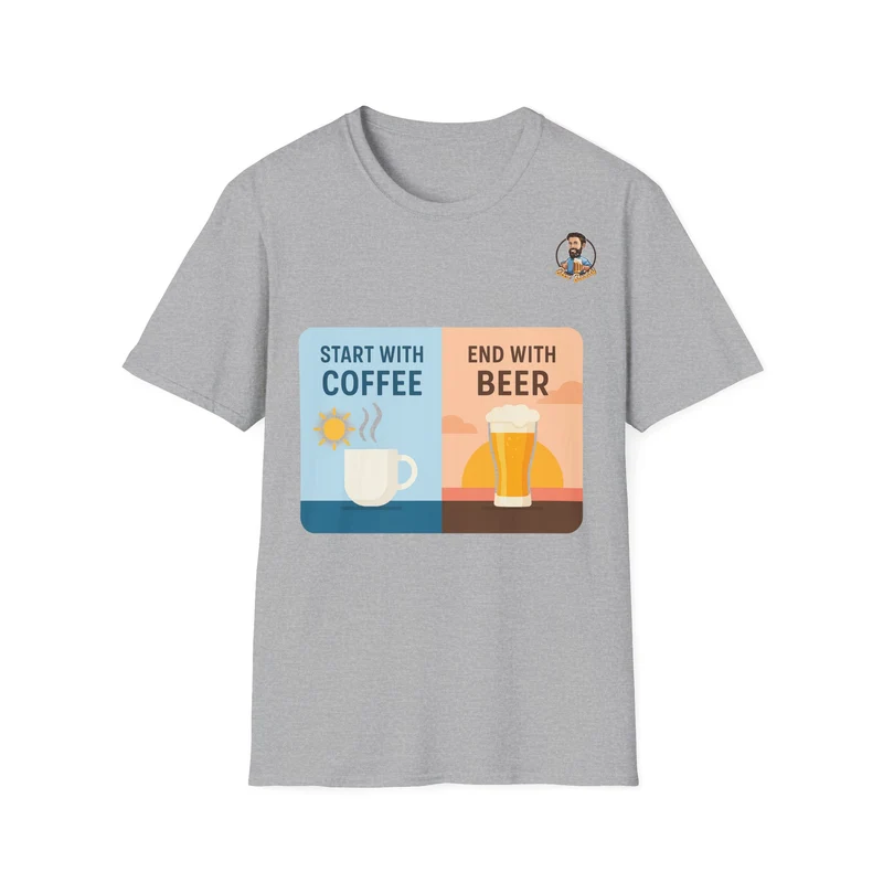 Unisex Softstyle T-Shirt - Start With Coffee End With Beer