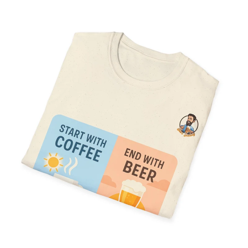 Unisex Softstyle T-Shirt - Start With Coffee End With Beer