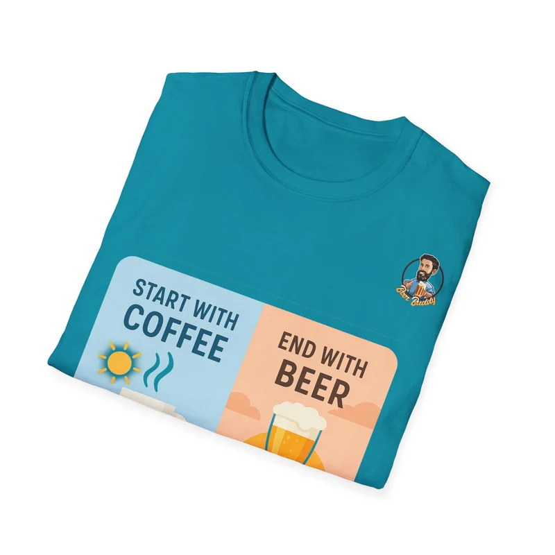 Unisex Softstyle T-Shirt - Start With Coffee End With Beer