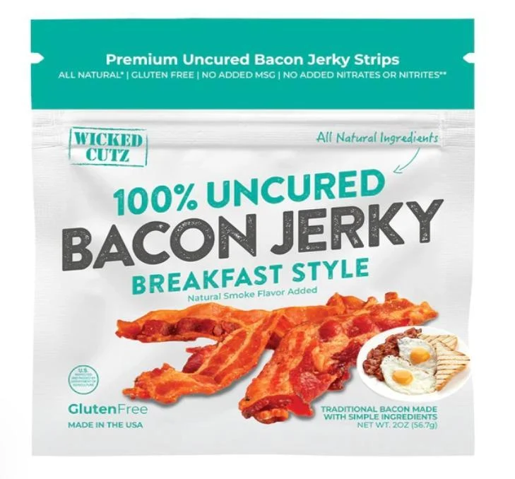 Snacks Wicked Cutz 100% Uncured Bacon Jerky 2oz Breakfast Style