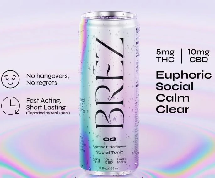 THC Brez 4pk Social Tonic Lemon Elderflower