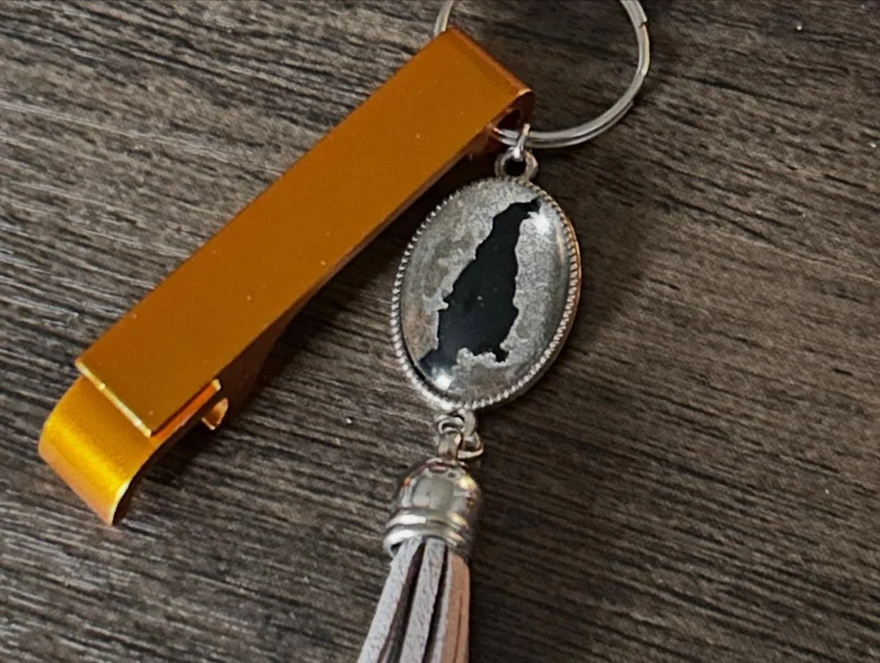 Misc MadebyBonnieRI Keychains Aquidneck Island charm & tassle with a bottle opener