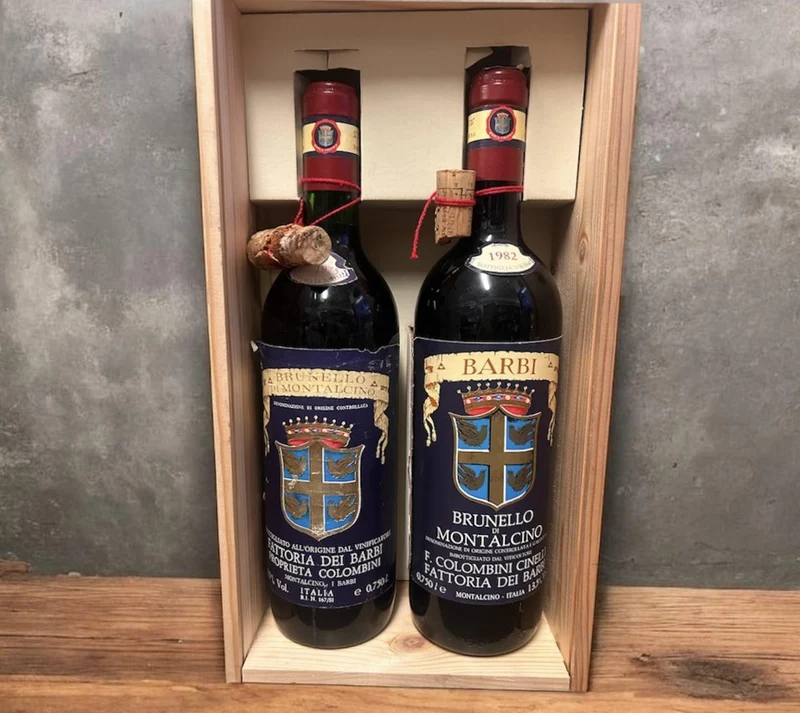 Red Wine 2 Bottle Fattoria dei Barbi In Wooden Box