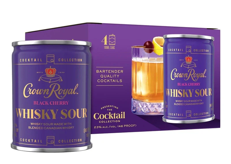 Cocktail Crown Royal 100ml 4pk Black Cherry Whiskey Sour