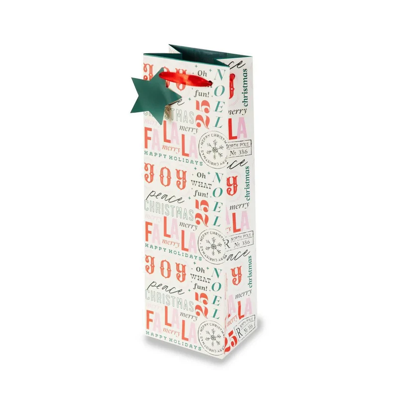 Misc Gift Bag Cakewalk Holiday Type Collage Wine Bag