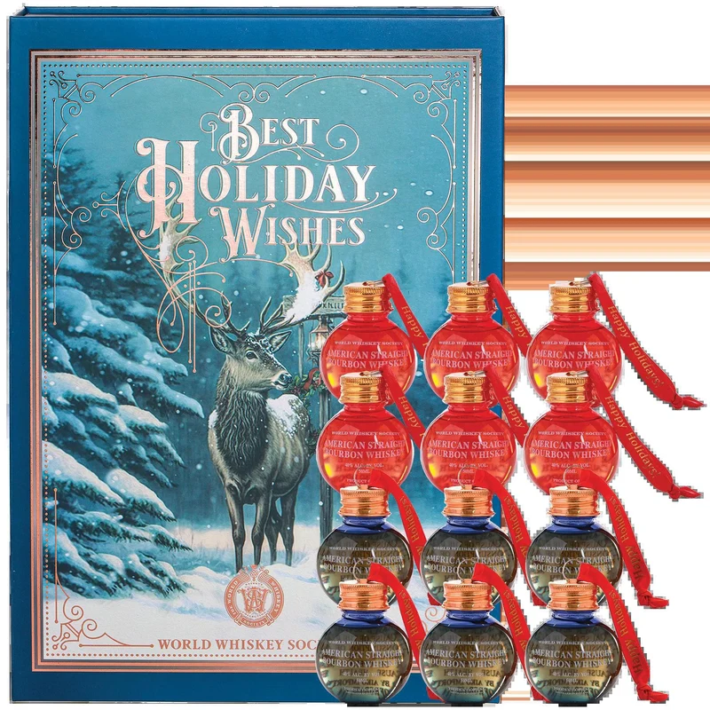 Whiskey World Whiskey Society Best Holiday Wishes Ornament Book