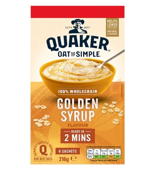 Quaker Oat So Simple Golden Syrup 6 x 36g