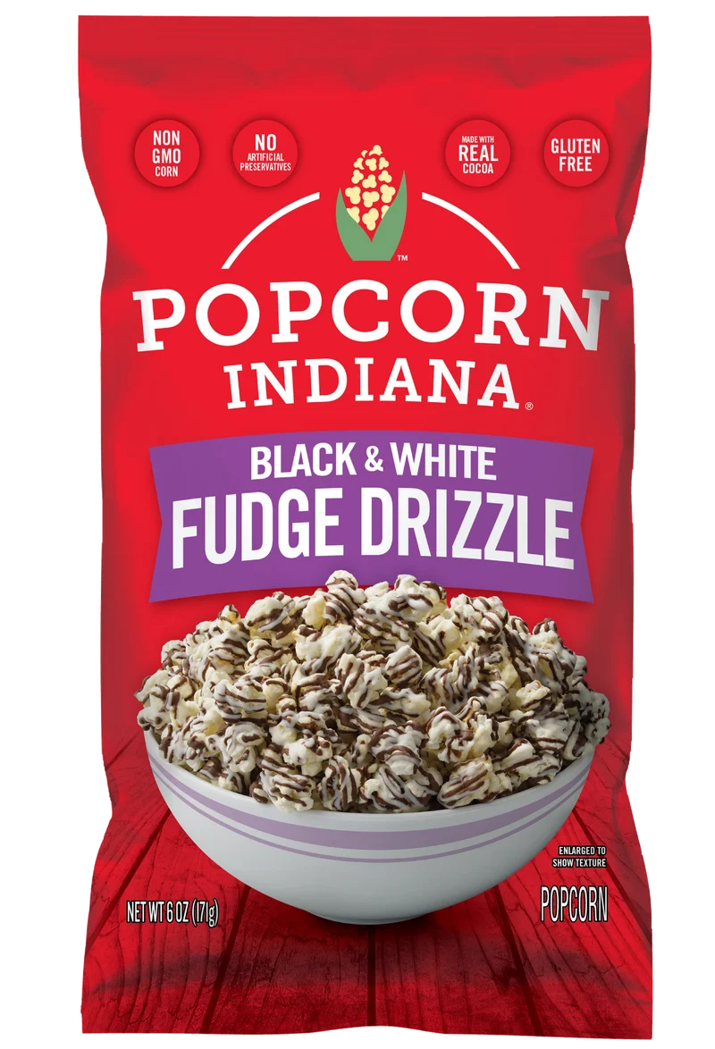 Misc Snacks Indiana 6oz Black & White Fudge Drizzle