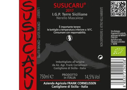 Red Wine Frank Cornelissen Susucaru Rosso