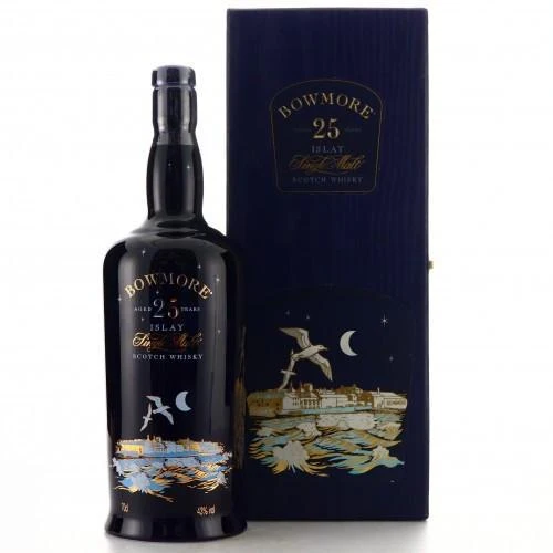 Scotch - Bowmore 25 yr "The Gulls" Blue Ceramic Bottle