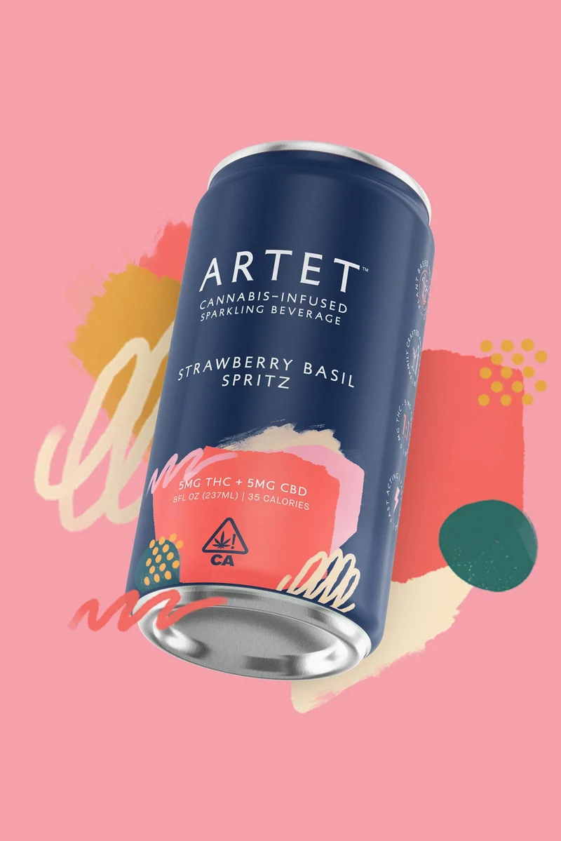NA THC Cocktail Artet 4pk Strawberry Basil Spritz