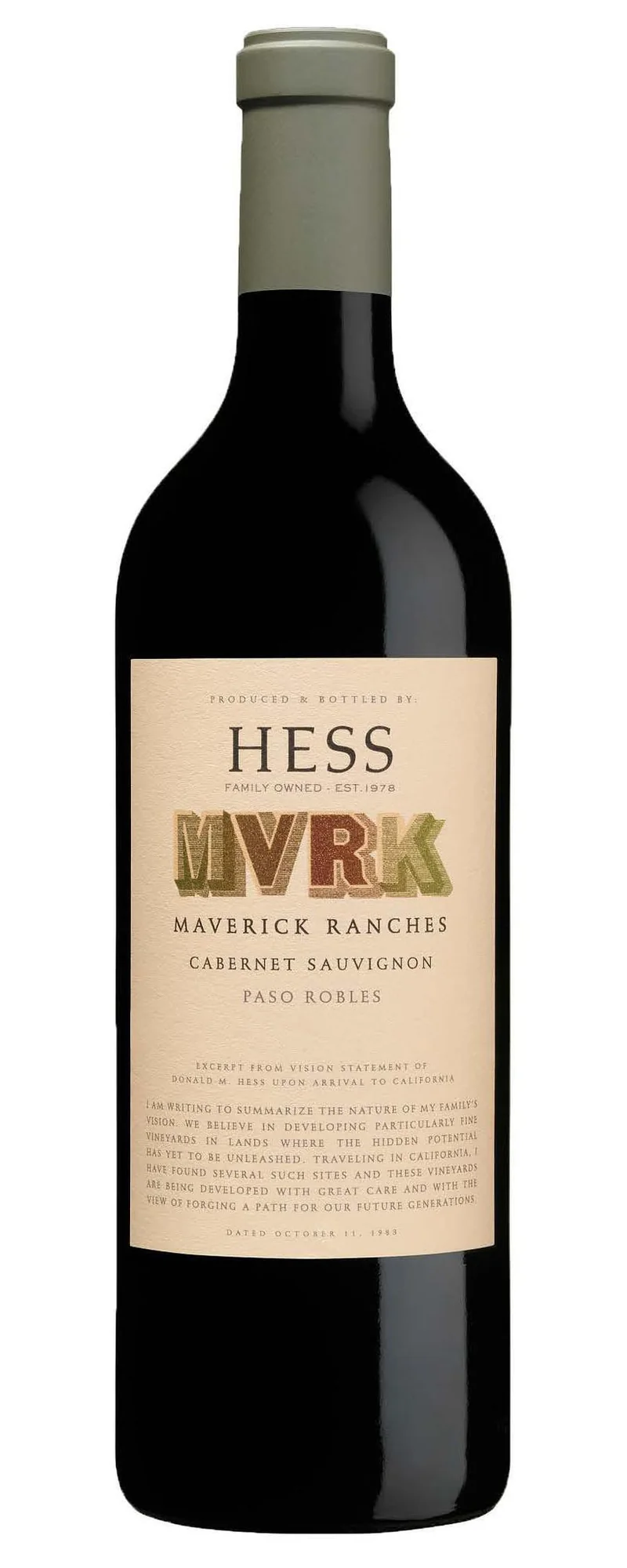 Cabernet Hess Maverick Ranches Paso Robles