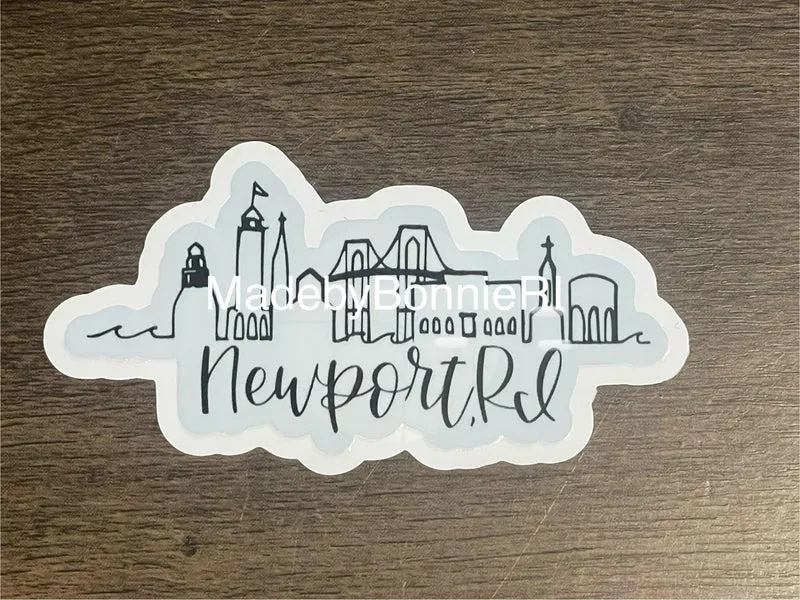Misc MadebyBonnieRI Newport RI Skyline Sticker