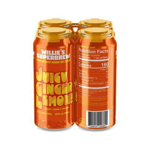 Seltzer Willies Superbrew 4pk Juicy Tangy Zesty