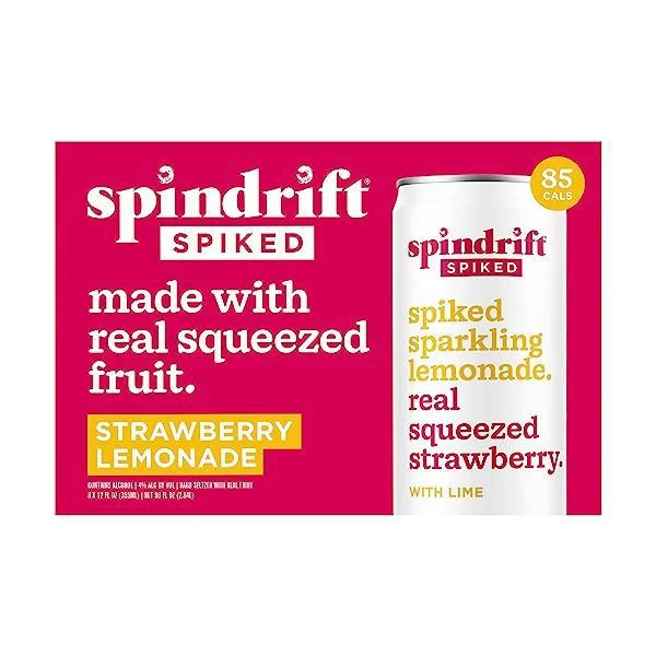 Seltzer Spindrift 8pk Strawberry Lemonade