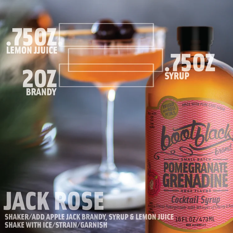 N/A RI Cocktail Syrup BootBlack Brand 16oz Pomegranate Grenadine