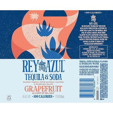 Cocktail Rey Azul 4pk Tequila & soda Grapefruit